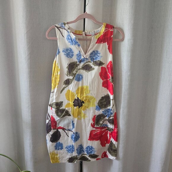 🌸 Bright Floral Cotton Sundress – White Sleeveless with Pockets - Picture 1 of 3